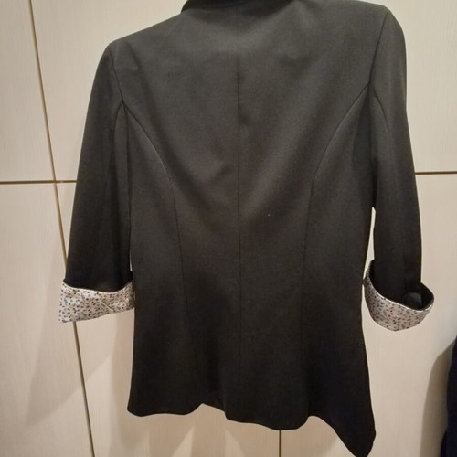Black jacket with sleeve details, like new, size small