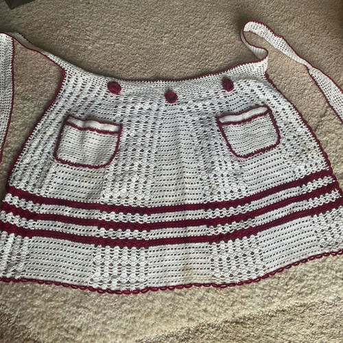 Cretan embroidered apron used, dimensions 60x38 cm