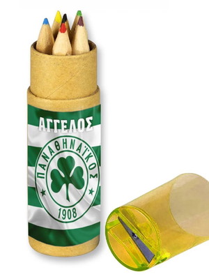 Panathinaikos Colored Pencils 10pcs new with Name