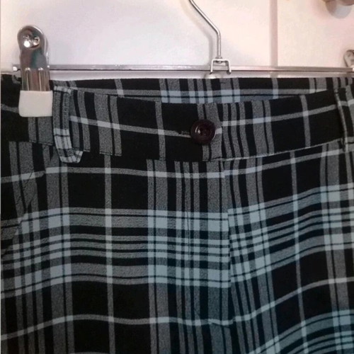 Vener plaid pants black and blue like new, size S