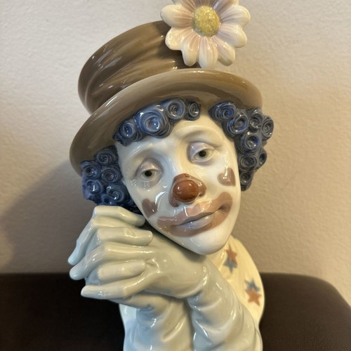 Lladro Melancholy clown bust used