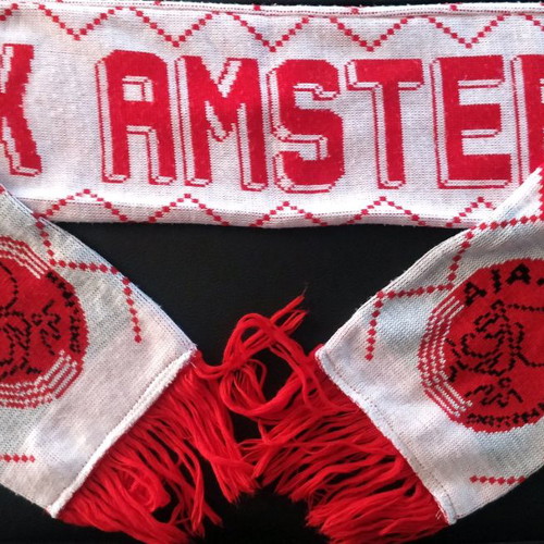 Ajax Amsterdam vintage scarf used, double knit 1990s