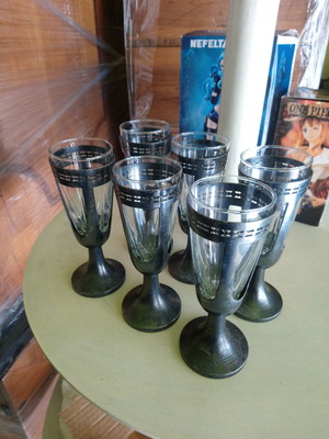Champagne glasses with armor used, set of 6 pieces