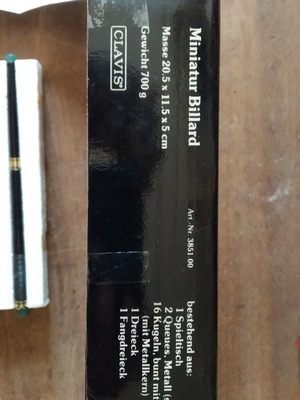 Miniature billiard used