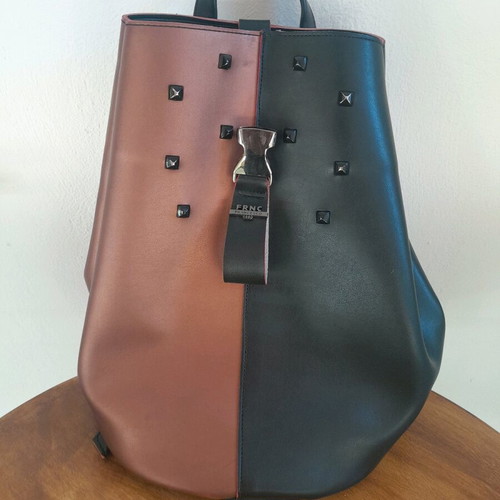 FRNC leather backpack used with wallet