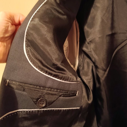Navy & Green men's suit like new, black and blue, size M