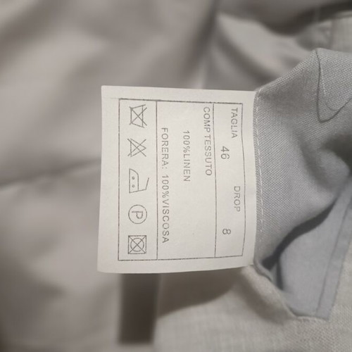 Linen suit ice color, like new, slim fit jacket size 46, trousers size 38