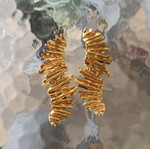 Statement earrings gold stainless steel 316L new by Άπεφθον