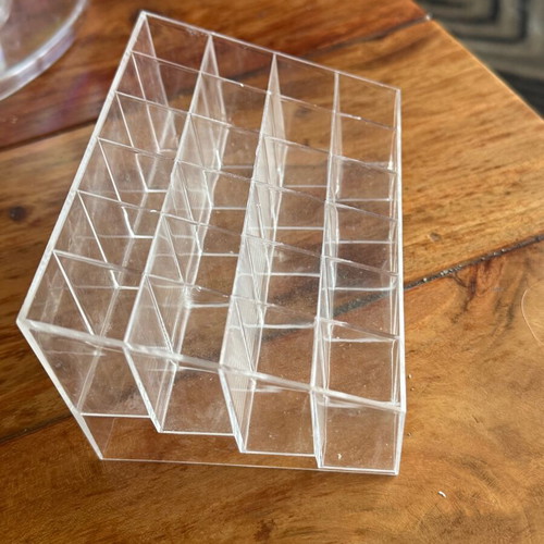 Cosmetic storage set used with rotating holder and drawers