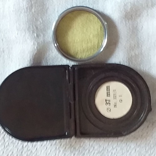 Zeiss Ikon 37mm filter and wooden photographic plate frame used
