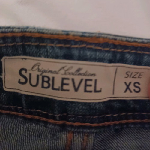 Sublevel Jean with fringes, size XS, like new, blue
