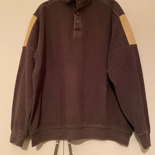 Brown men's blouse Blue Green XXL with high collar like new