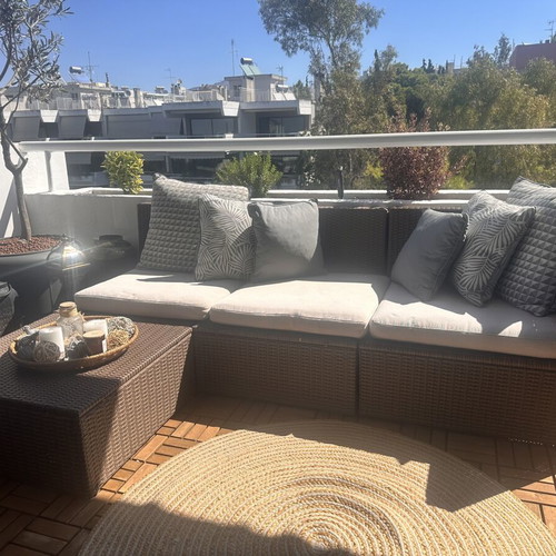 Ikea garden sofa with table and cushions like new