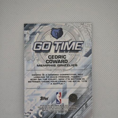 Cedric Coward RC 2025-26 Topps Chrome Go Time #GT-24 like new