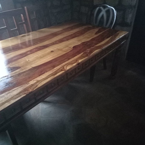 Monastic style dining table used, mahogany, 4 or 6 seats