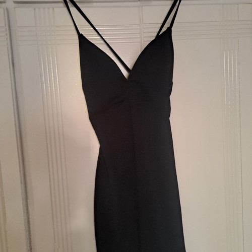 Black elastic mini dress tight fit with -  7,00 - Vendora.cy