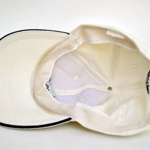 No Fear Vintage White Baseball Cap with Embroidered Logo and Eyes Y2K