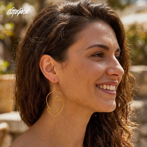 Personae handmade statement earrings new, gold tone