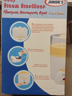Baby steam sterilizer used, up to 8 bottles