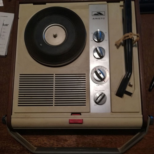 Aristo vintage portable record player used from the 60s