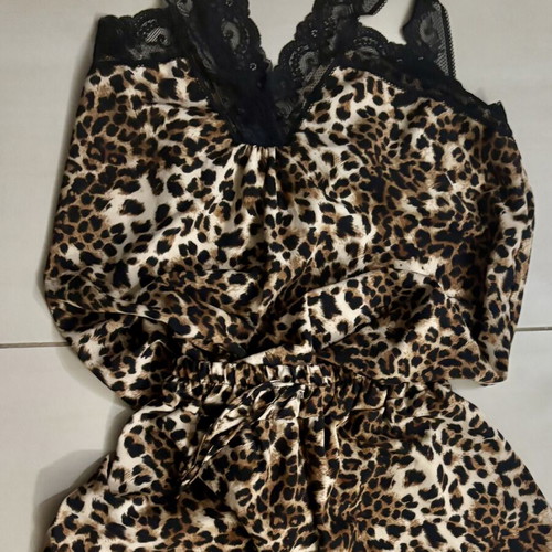 Animal Print Set Top and Pants new, black and beige