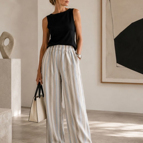 Marva Lababa striped summer pants, size L