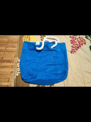 Beach bag used, blue, waterproof, 40x44 cm