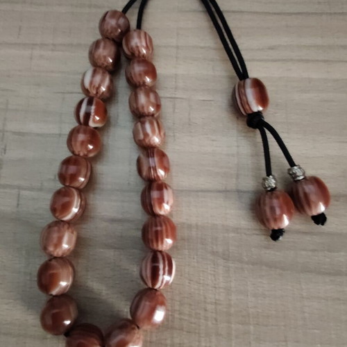 Handmade worry beads with acrylic beads, 21+1+2 beads
