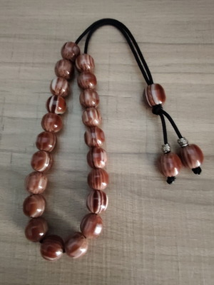 Handmade worry beads with acrylic beads, 21+1+2 beads