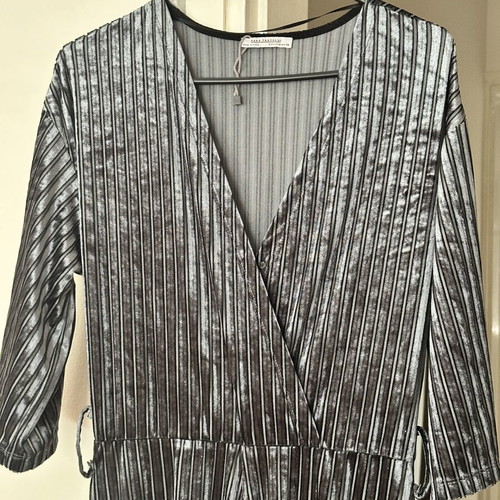 Velvet jumpsuit Zara like new, black and silver, size M