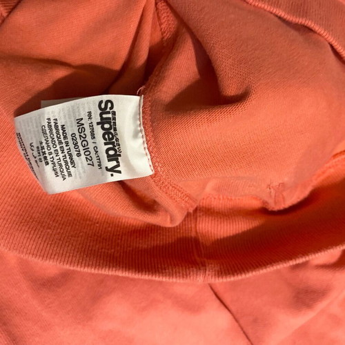 Superdry hoodie like new, pink coral, unisex, size L slim fit