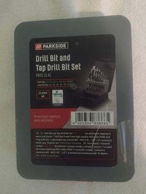 Parkside drill bit and tap drill bit set new
