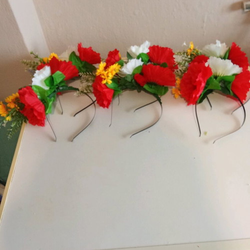 Handmade Ethno Diadem New, Metal with Quality Flowers
