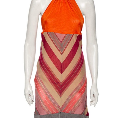 Missoni vintage dress used, colorful with gold thread and lining