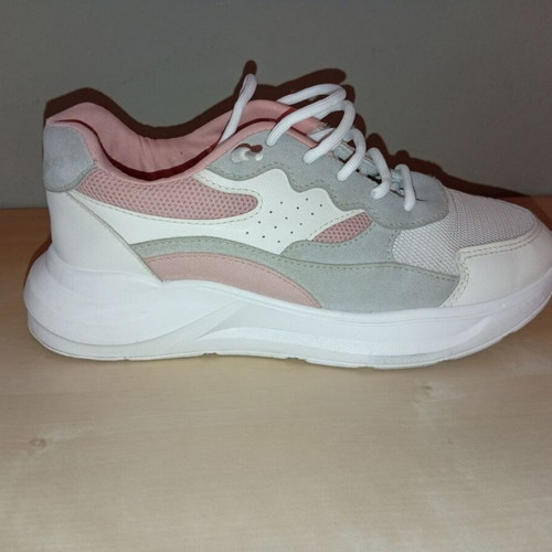 Marquiiz Women's Athletic Sneakers Size 39 Like New White Pink Gray Suede