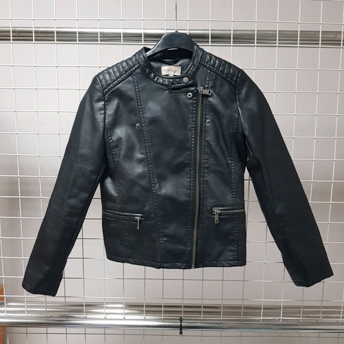 Only leather jacket for girl size 146 cm like new, black