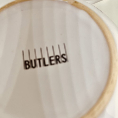 Butlers ceramic mug used with colorful stripes