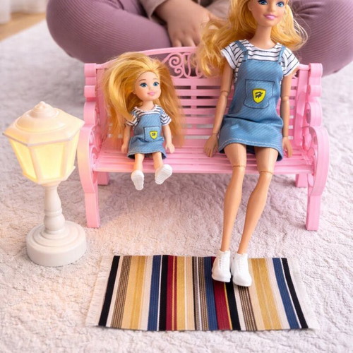 Bench, sun lounger and pouf for dolls new