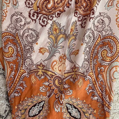 Calzedonia pareo satin fabric like new, brown and gold
