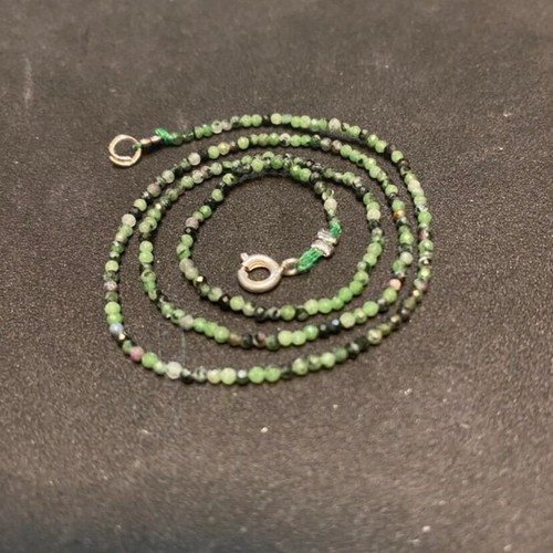 Necklace with Zoisite semiprecious stones new, 41 cm, green