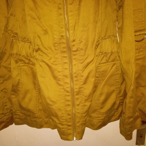 French Connection women's jacket used, mustard color, size L, cotton and linen