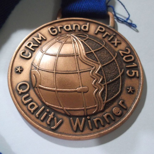 CRM Grand Prix Quality Winner 2015 Medal like new with Teleperformance Hellas ribbon