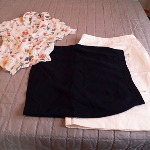 Two summer skirts and one shirt like new, sizes small-medium