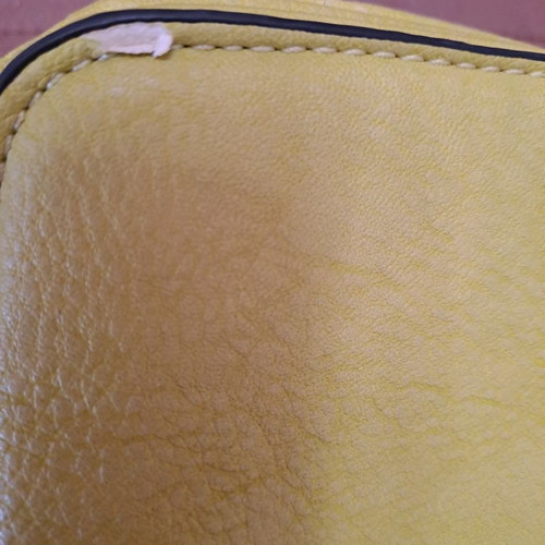 Shoulder bag used yellow fluorescent with wear