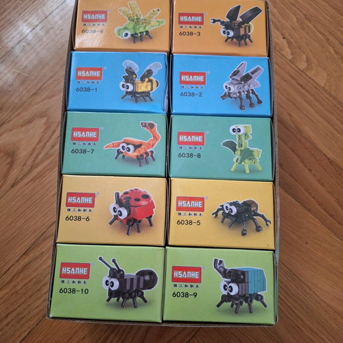 Building blocks set with 10 insects new