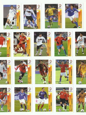 Panini Euro 2008 In Action Players Football Stickers set of 19 like new