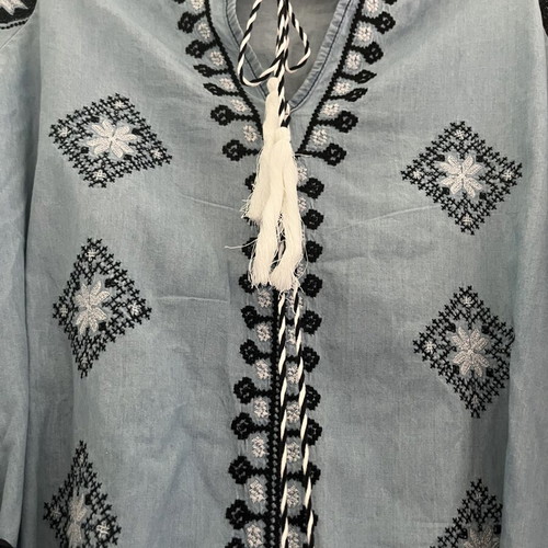 Embroidered dress new, blue, sizes S and M