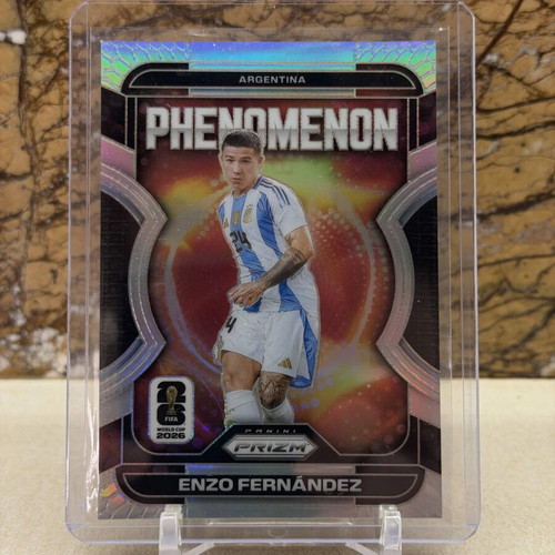 2026 Panini Prizm FIFA World Cup Phenomenon Enzo Fernandez Silver Prizm card