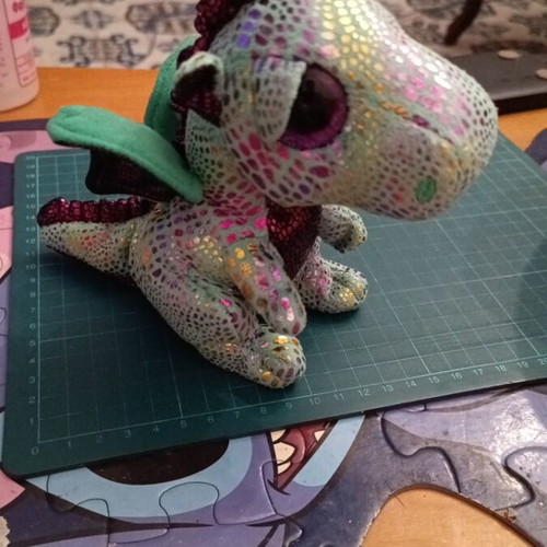 Ty Beanie Boos Cinder the Dragon plush toy, green dragon
