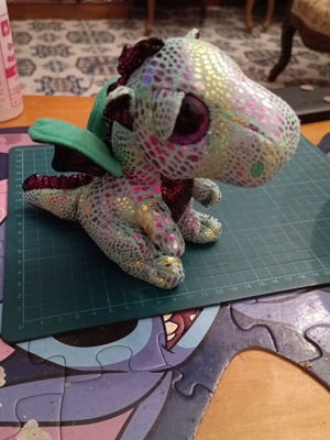 Ty Beanie Boos Cinder the Dragon plush toy, green dragon